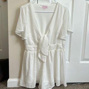 Pink Liky White Romper